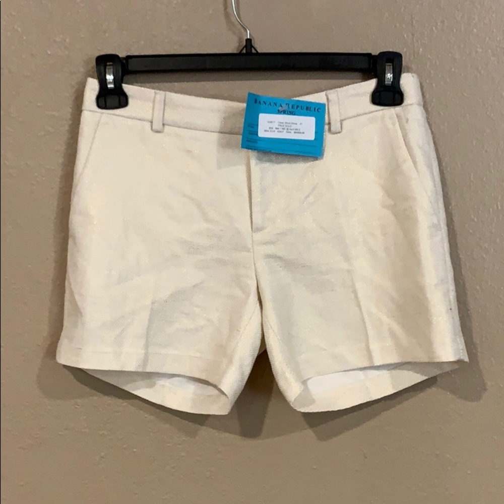 NEW Banana Republic gold shine shorts 0